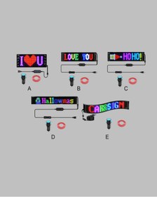 Resim renklime RGB Kayar Yazılı LED Reklam Ekranı - USB Bağlantılı Esnek Tasarım 