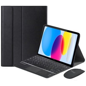 Resim Apple Uyumlu iPad 10.9 2022 10.Gen Bluetooth Touchpad Klavye+Mouse+Kılıf BKK7 