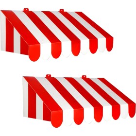 Resim Assess Store 54934, 2 Adet 3 Boyutlu Tente Duvar Dekorasyonları, 62,8 cm x 22,2 cm (Kırmızı/beyaz) 