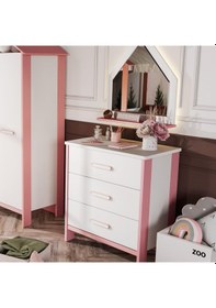 Resim Meltem Kids Cozy Pembe Çocuk Odası Şifonyer 