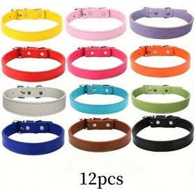 Resim Dream011 12 Adet Yumuşak Süet Kedi Köpek Tasması - Ayarsız Kilit Canlı Renkler Dayanıklı 12'li Paket Beden 