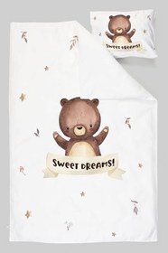 Resim Organik Tek Kişilik Nevresim Takımı (160x220) - Minik Dostum Ayıcık 160 x 220 