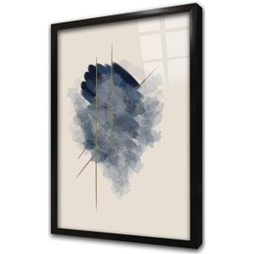 Resim Modern Soyut Çerçeveli Cam Tablo-173375 