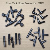Resim 20 Parça Akvaryum Aksesuar Seti, Akvaryum/Su Tankı/Oksijen Borusu Bağlantısı, 5 Adet Düz/Tee/Açı + Ayar Valfi, Hortum Bağlantısı, 4mm İç Çaplı Hortumu Bağlayın, Güç Kaynağı Gerekmez, Bataryasız 