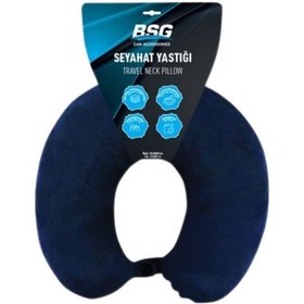 Resim Akıllı Süngerli Seyahat Boyun Yastığı Başlık Siyah 