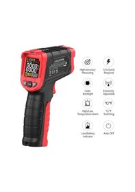 Resim Novahub Temassız Ir Kızılötesi Termometre El Sıcaklık Test Cihazı 12:1 Pirometre Renkli Ta601b 