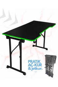 Resim XMAX / JetKur Siyah MDF Bilgisayar Oyuncu Masası 120x60cm Sallanmaz Metal Ayaklı - Pratik Kurulum 