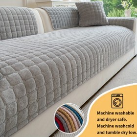 Resim 1 adet Katı Renk Süt Kadife Peluş Kaymaz Koltuk Yastığı, Evcil Hayvan Dostu, Rahat ve Nefes Alabilir, Şık Ev Dekoru, Oturma Odası, Yatak Odası, Ofis için Uygun, %100 Polyester, Makinede Yıkanabilir, Elde Yıkanabilir, Sonbahar ve Kış Kullanımı 