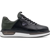 Resim Voyager M057 Hakiki Deri Erkek Sneaker Siyah 