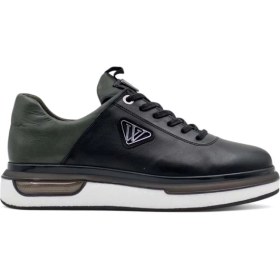 Resim Voyager M057 Hakiki Deri Erkek Sneaker Siyah 