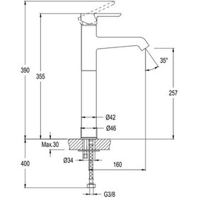Resim Kale Domino Xtra 7319611855 Yüksek Lavabo Bataryası 