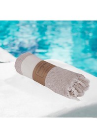 Resim Homedius Elmas Desenli Diamond Pamuk Peştamal Banyo Ve Plaj Havlusu 100x180 Cm Turuncu 