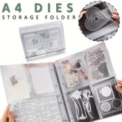 Resim 1 adet A4 El Sanatları Düzenleyici Cilt 0.3mm Kalınlığında Manyetik Sayfalarla - Kesiciler, Damgalar & Scrapbooking Malzemeleri için Zarf Cebi Olan Şeffaf PE Depolama Kitabı 
