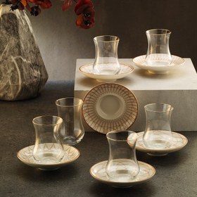 Resim Sandro Moreno 1898 Davinci Beyaz 12 Parça 6 Kişilik Çay Seti 150 ml 