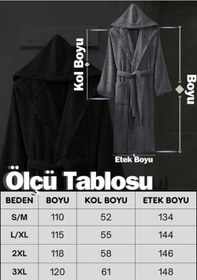 Resim Kapüşonlu Bornoz Doğa Antrasit L/xl Antrasit 