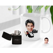 Resim Bk Gift Kişiye Özel Babalar Günü Hediyesi Godfather Baba Karikatürlü Kupa Bardak Ve Benzinli Çakmak Seti-2 