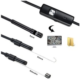 Resim Endoskop 3 in 1 Yılan Kamera Usb Micro Usb Type-C Uyumlu 20M 