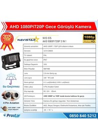 Resim Ahd 1080p/720p Büyük Gece Görüşlü 4 Pin Soketli Kamyon Tır Otobüs Kamerası 