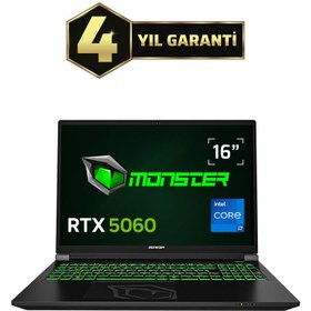 Resim MONSTER Tulpar T6 V3.3.2 Intel Core i7 13700HX 32GB RAM 1TB SSD RTX 5060 FreeDOS 16" FHD+ 165 Hz 