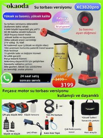 Resim AboutThePerfect Yüksek Basınçlı 60Bar Kömürsüz Su Torbası, Çok Amaçlı Temizlik ve Bakım Aracı 
