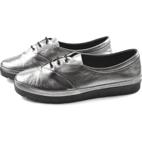 Resim Ernas L21 Deri Gri Oxford Ortopedik Günlük Casual Kadın Iş Ayakkabı 