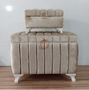 Resim Sonem Çeyiz Sandık Gelin Damat Nişan Bohça Çeyiz Sandığı 2'li 0329 