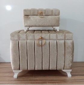 Resim Sonem Çeyiz Sandık Gelin Damat Nişan Bohça Çeyiz Sandığı 2'li 0329 