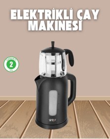 Resim 0,9 L Cam Demlik Ve 1,7 L Su Haznesi İle Çay Keyfi 