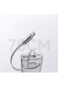 Resim Recci RPB-P72 Hızlı Şarj Özellikli Type-C Kablolu Powerbank 65W 20.000mAh Gri Gri 
