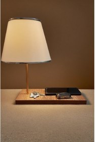 Resim 571 Store DEKORATİF MASA ABAJURU MDF AYAK KUMAŞ BAŞLIK 