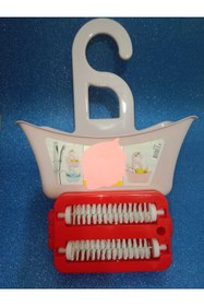 Resim HANK İki Çubuklu Gırgır Ve Banyo Askısı/dolap Askısı (PUDRA PEMBE ASKI KIRMIZI GIRGIR) 