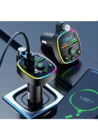 Resim Bluetooth Araç Kiti Araç Fm Transmitter Usb Type-c Mp3 Sd Kart Flash Için Uygun Pd Çakmaklık Girişli 