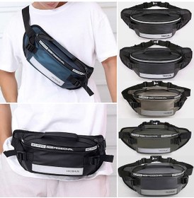 Resim Qingmipy Nylon Spor Bel Çantası - Büyük Kapasite, Yansıtıcı Çubuk, Su Geçirmez, Dayanıklı, Ayarlanabilir Kemer - Spor, Koşu, Bisiklet, Outdoor Siyah Çok Renkli 