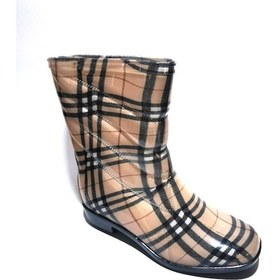 Resim Yağmur Çizmesi Su Geçirmez Kahve - Krem 