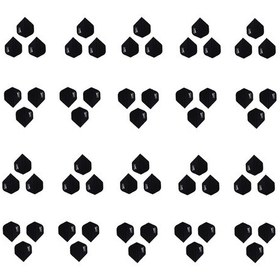 Resim 60 Adet (20 Set) Dartsan Dart Flight-Flayt. Siyah. 100 Micron PET 