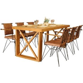 Resim Neiwel Mai X Doğal Ahşap Yemek Masası-100-220 Açık Ceviz 