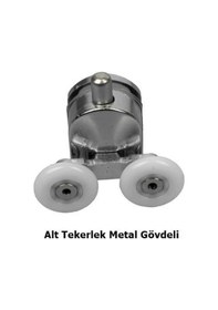Resim Duşakabin Tekerleği Metal Gövdeli Alt Krom Teker Çapı 22 Mm Krom 