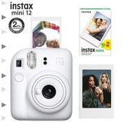 Resim Fujifilm Instax Mini 12 Fotoğraf Makinesi + Çerçeve + 20'li Mini Film Seti Beyaz 