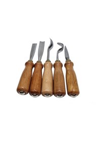 Resim Ahşap Kaşık / Kuksa / Heykel Oyma Bıçak Seti Beşli 