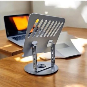 Resim 360 Derece Sonsuz Pozisyonda Dönebilen Katlanabilir Metal Alaşımlı Yükseklik Ve Açı Ayarlı Kaydırmaz Tablet Notebook Ve Laptop Standı Laptop Notebook Ve Tablet Standı N4 