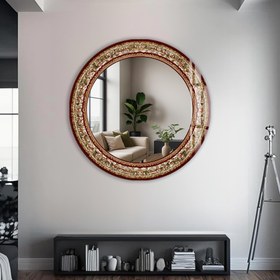 Resim Osmanlı Gülü Cam Tablo Yuvarlak Ayna - Yok / 50 cm 