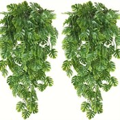 Resim 2 Adet Yabanıllık Yapay Monstera Asma Sarmal - Gerçekçi Tropikal Orman Yaprakları, İç ve Dış Mekan Dekoru için Dayanıklı Plastik Yeşillik, Ev, Mutfak, Bahçe Duvar Geliştirmeleri için İdeal, İlkbahar & Yaz, Aziz Patrick Günü & Paskalya Süslemeleri, Orman Temalı Süslemeler için Mükemmel 