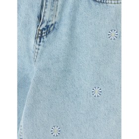 Resim LC Waikiki Lcw Kids Mavi Wideleg Nakışlı Kız Çocuk Jean Pantolon 