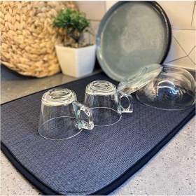Resim (3 Adet) Alas Bulaşık Matı Süper Emici Bulaşık Kurutma Matı Tezgah Üstü Bulaşık 45X35CM 