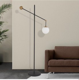 Resim Thunder Siyah Eskitme Metal Kafe Restoran, Salon, Oturma Odası Köşe Lambader 