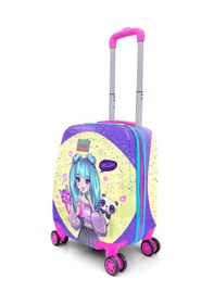 Resim Coral High Kids Mor Pembe Anime Kız Desenli Çocuk Valizi 16705 