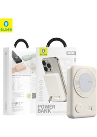 Resim 10000 Mah Magsafe Powerbank 15 W Kablosuz 20 W Pd Type-c Hızlı Şarj Standlı Manyetik Yedek Batarya Beyaz 