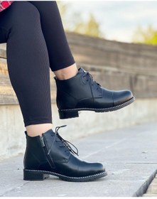 Resim ByItallanoshoes 2000 Siyah Klasik Yandan Fermuarlı Kadın Deri Bot 