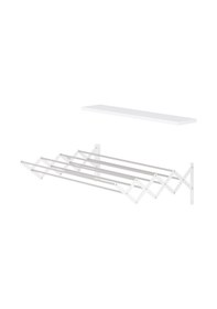 Resim Akordiyon 70cm Çamaşır Kurutma Askısı Duvara Monte Katlanabilir Kurutmalık Banyo Balkon Beyaz Beyaz 
