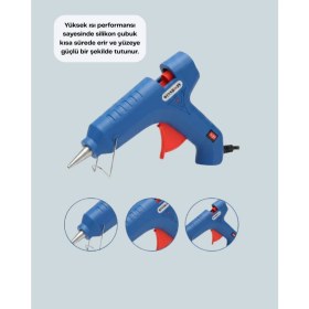 Resim Zero Land Flzdgnkr 40W Sıcak Silikon Tabancası 5 Silikon Hediyeli Dalı Tasarım 